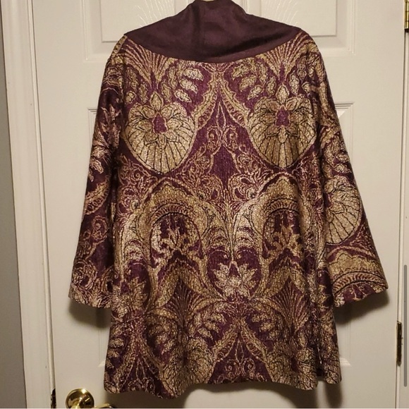 CHICO'S Travelers Crinkle Reversible Mystique Purple light JACKET Size 3 - Picture 8 of 10